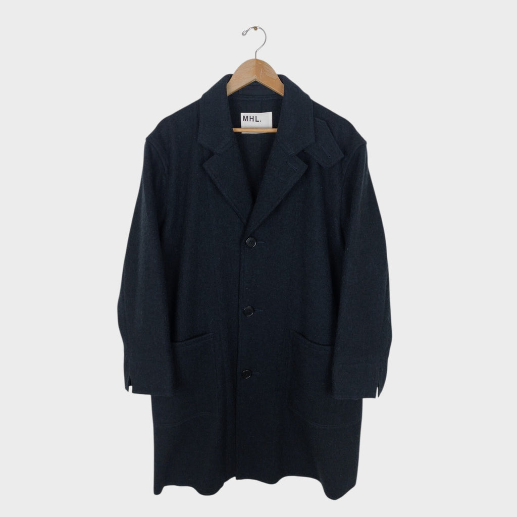 MHL MARGARET HOWELLL Men's Dark Navy Heavyweight 100% Wool Coat