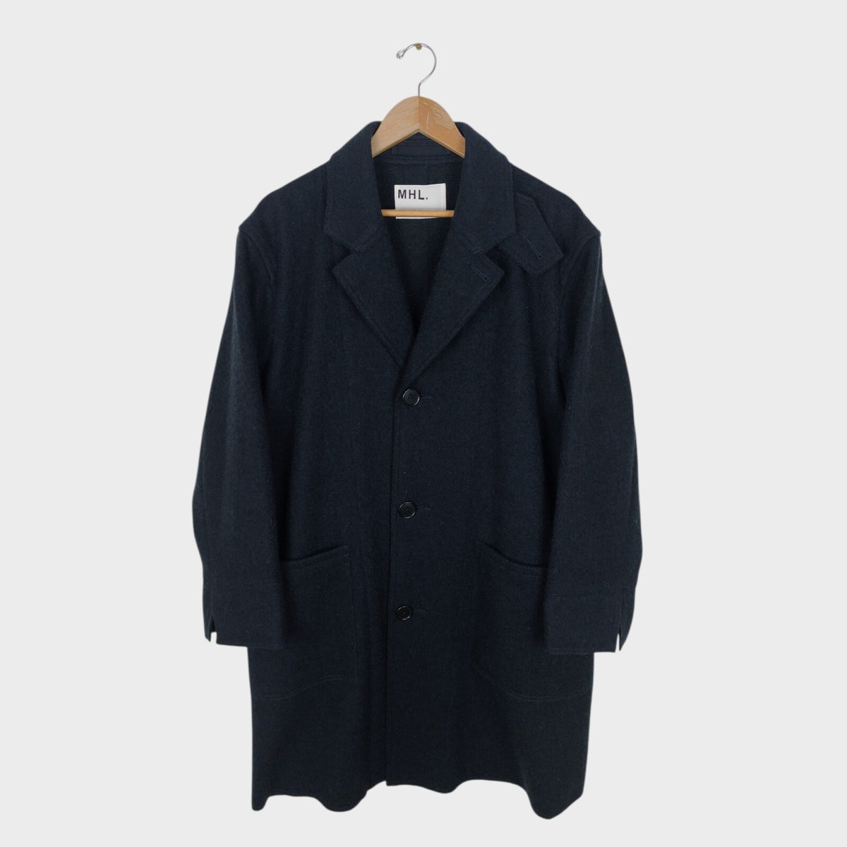 MHL MARGARET HOWELLL Men's Dark Navy Heavyweight 100% Wool Coat