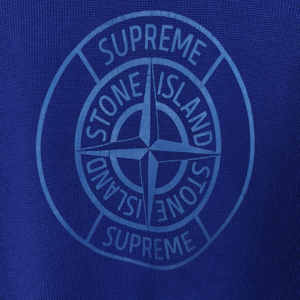 STONE ISLAND x SUPREME Men's Blue Cotton Reflective Compass Knit Jumper