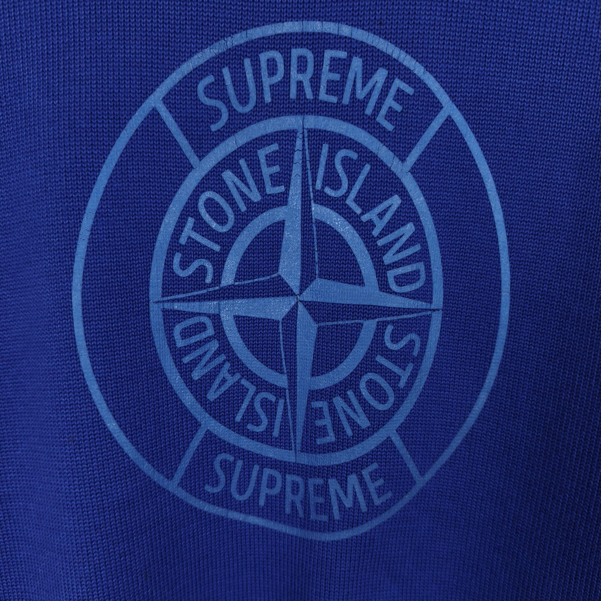 STONE ISLAND x SUPREME Men's Blue Cotton Reflective Compass Knit Jumper