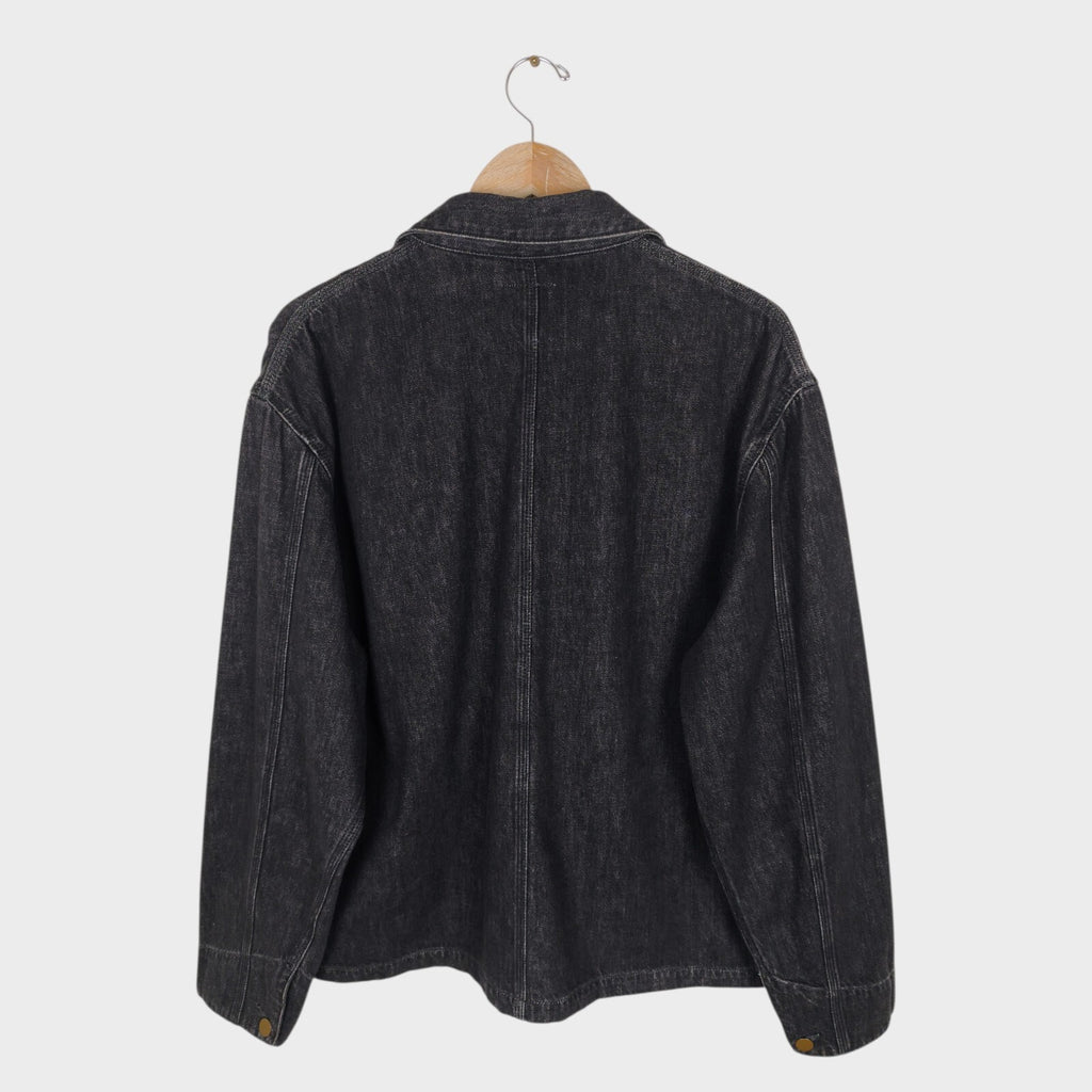 BEAMS Men's Dark Grey Boxy Fit Denim Trucker Jacket
