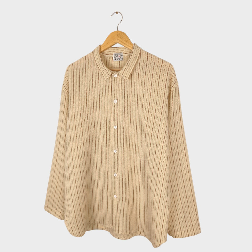 TENDER CO. Men's Made in England Striped Weaver's Stock 100% Wool Shirt