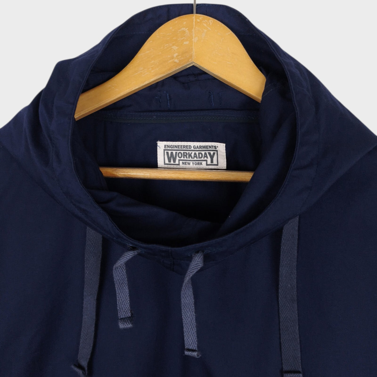 ENGINEERED GARMENTS Men's Made in USA Navy Blue Cotton Parka Cagoule Smock