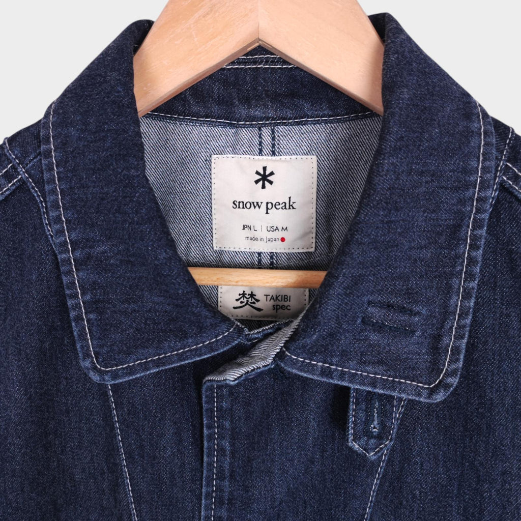 SNOW PEAK Men's Blue Made in Japan Heavyweight Denim Takibi Spec Chore Jacket