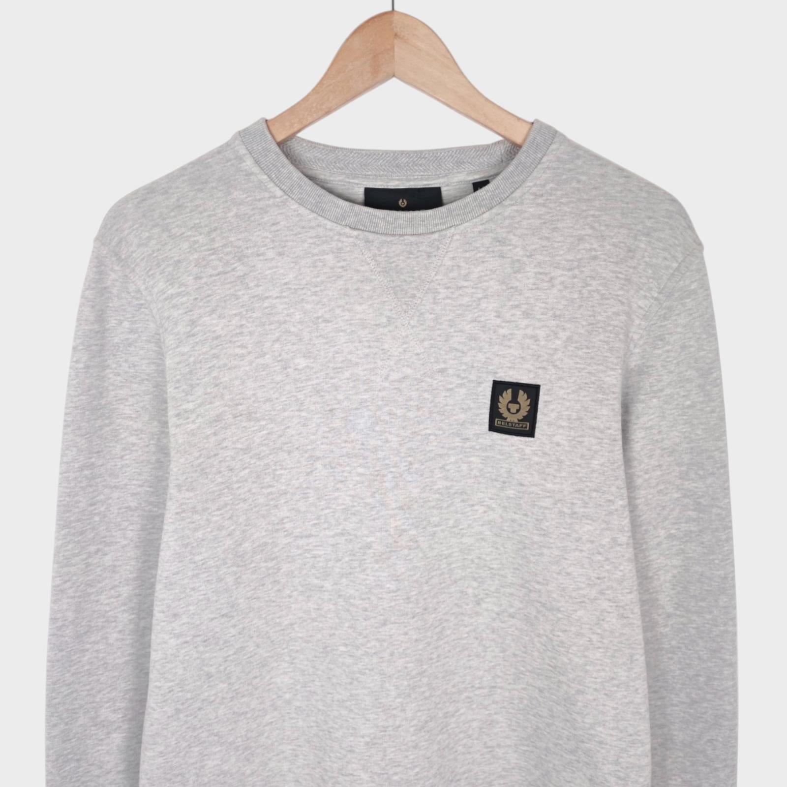BELSTAFF Men's Grey Cotton Chest Badge Crewneck Sweatshirt