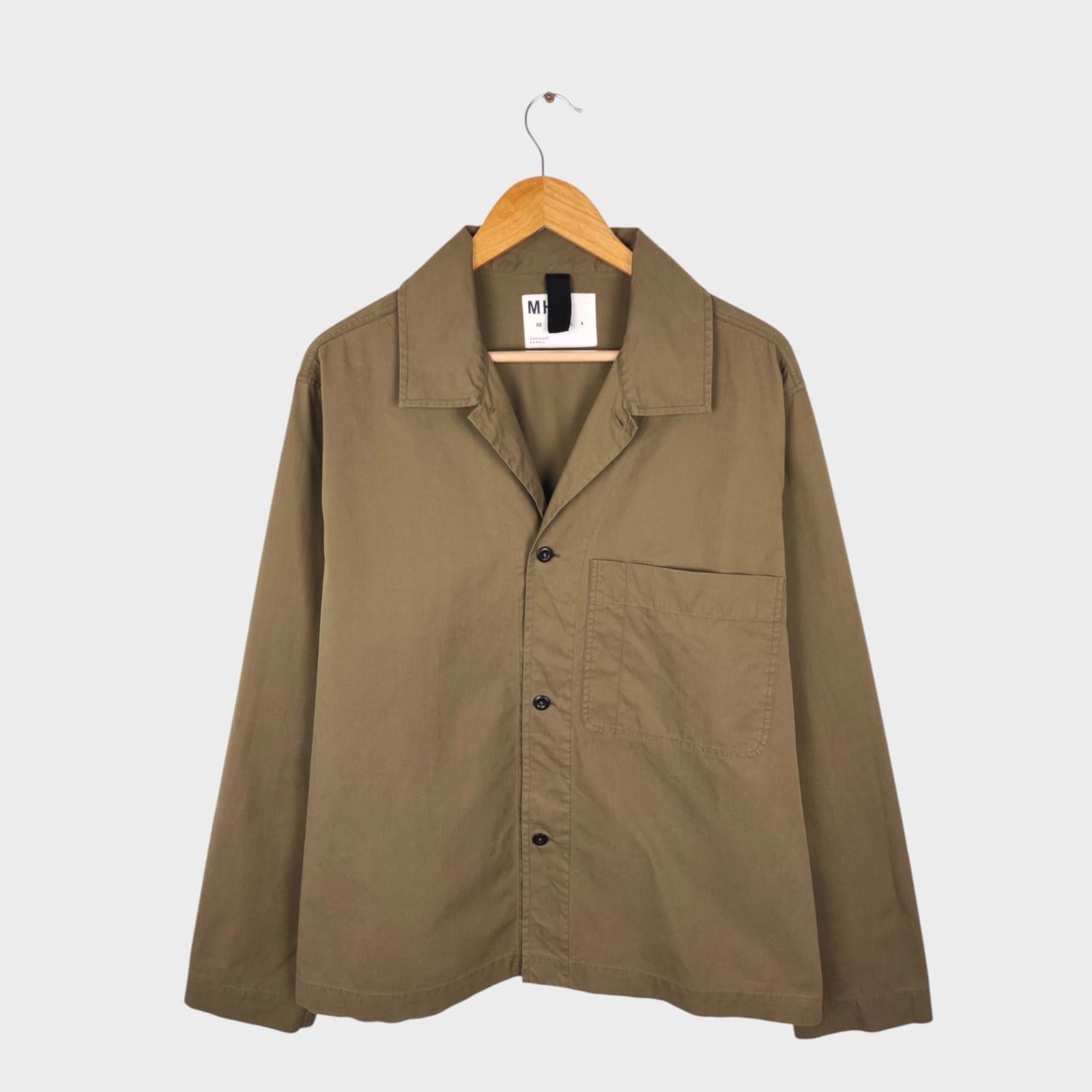 MHL MARGARET HOWELL Men's Khaki Green Relaxed Fit Overshirt Jacket