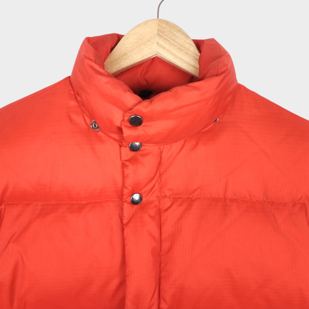 SUGAR CANE Men's Bright Orange Ripstop Nylon Down Puffer Jacket