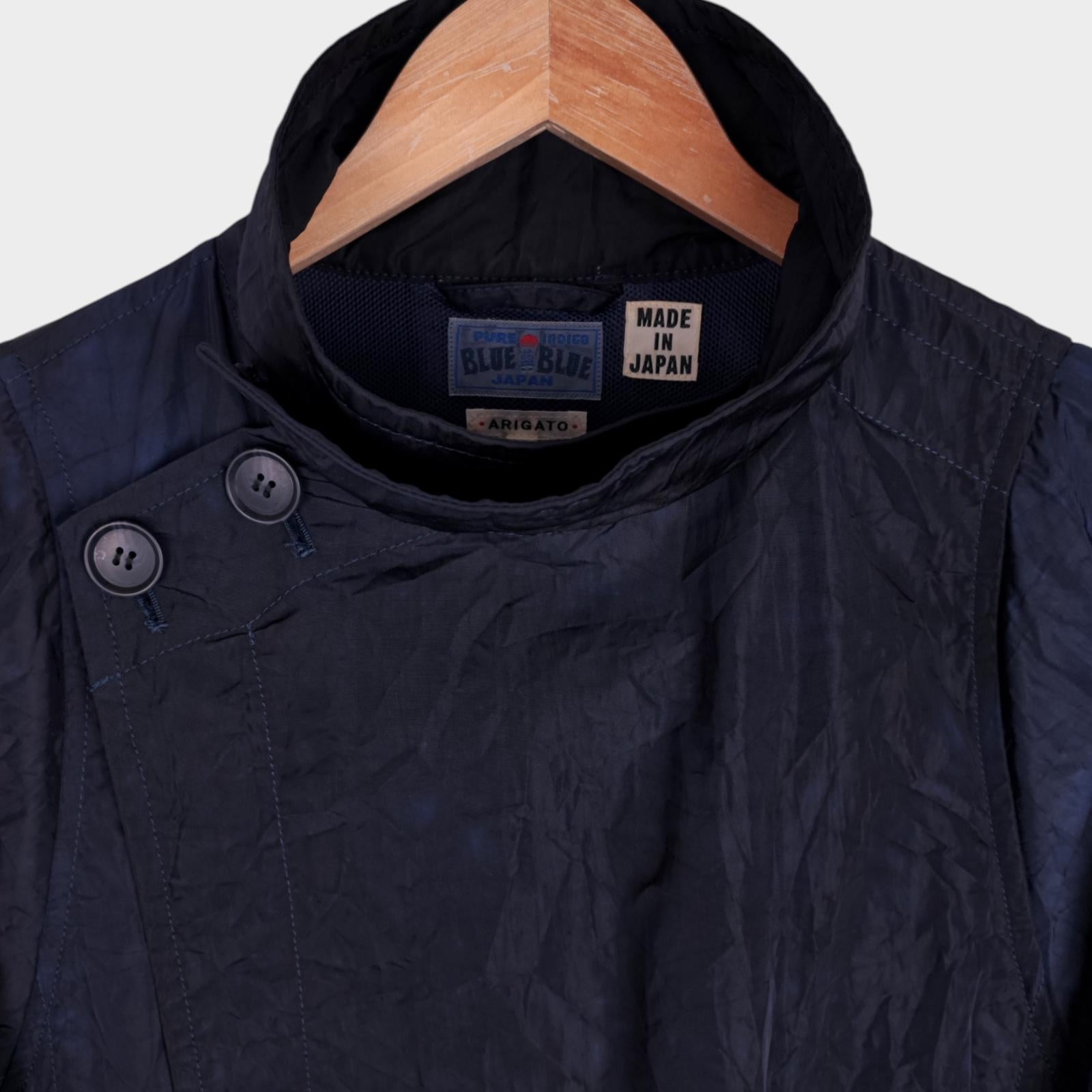 BLUE BLUE JAPAN Men's Made in Japan Indigo Blue Nylon Cape Coat