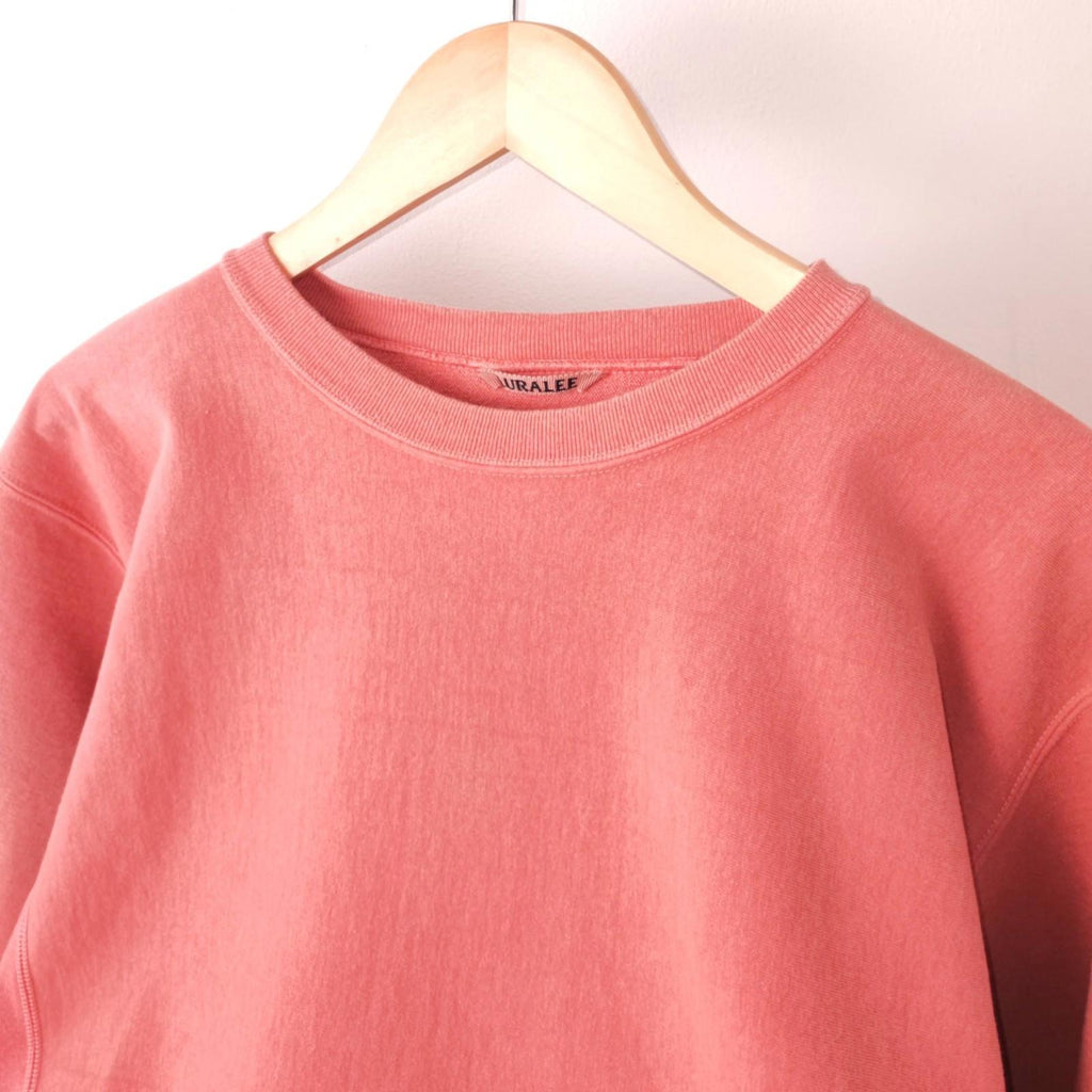 AURALEE Men's Salmon Pink Made in Japan Heavyweight Sweatshirt