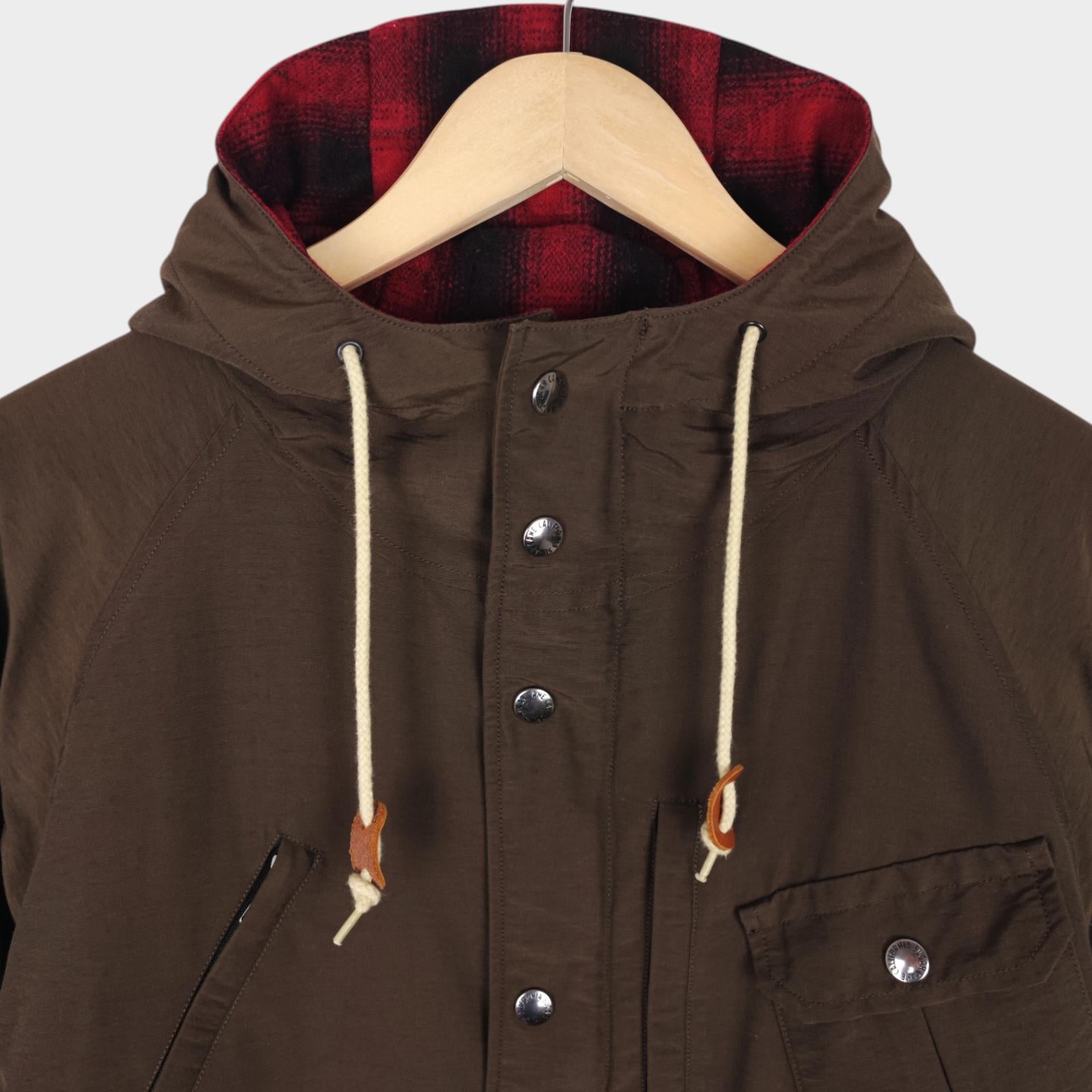 SUGAR CANE Men's Khaki 70/30 Cotton Nylon Wool Blend Lined Mountain Parka Jacket