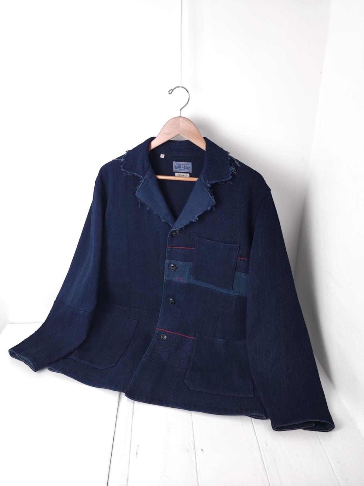 BLUE BLUE JAPAN Men's Made in Japan Blue Sashiko Boro Patchwork Chore Jacket