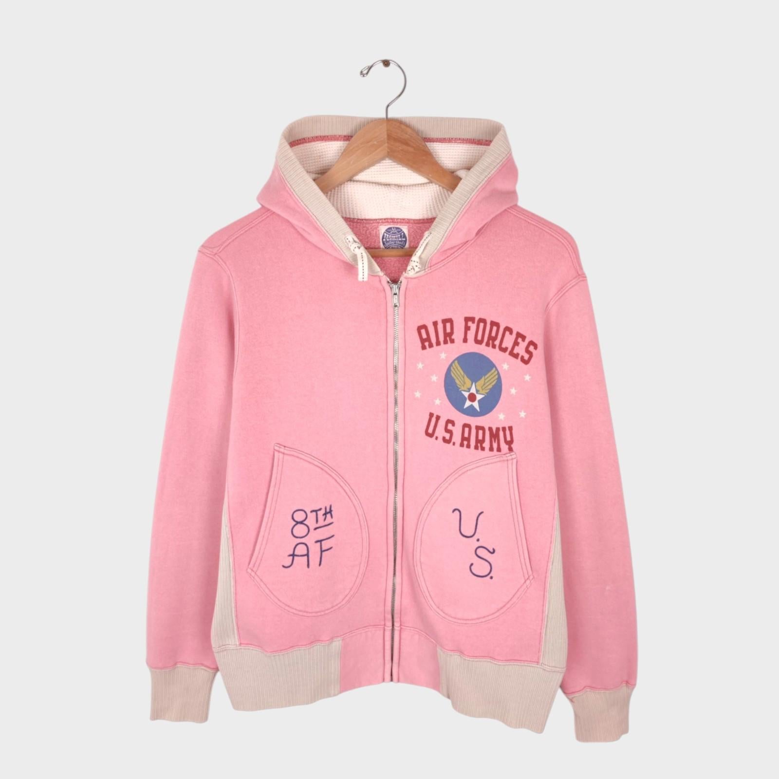 TOYS MCCOY McHill Sportswear Men's Made in Japan Pink Air Forces Zip Hoodie