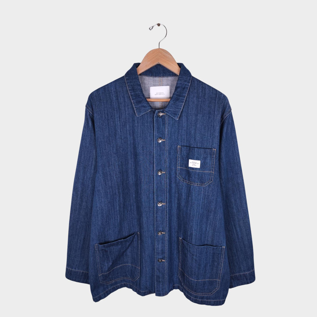 SATURDAYS NYC Men's Blue Denim Utility Chore Jacket
