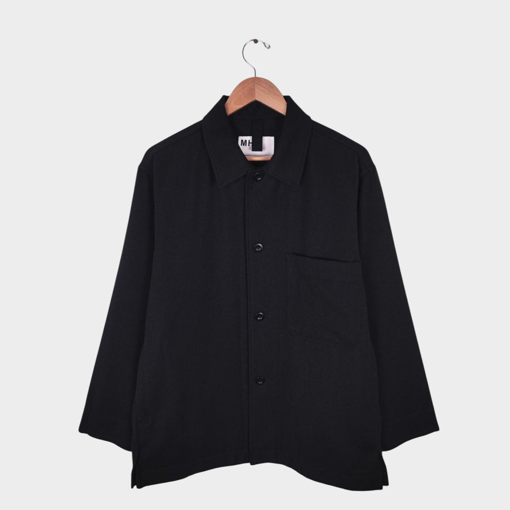 MHL MARGARET HOWELL Men's Black 100% Wool Blouson Jacket