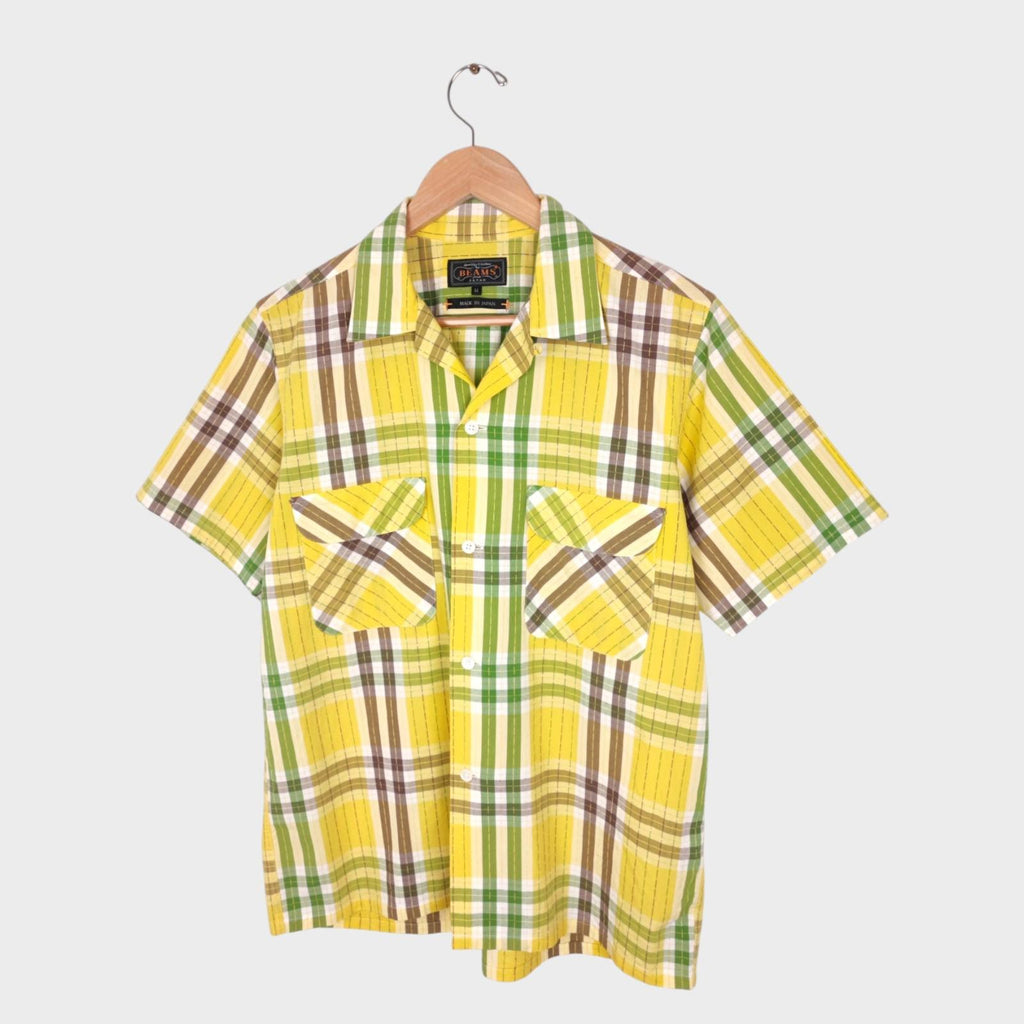 BEAMS PLUS Men's Made in Japan Cotton Checked Shirt