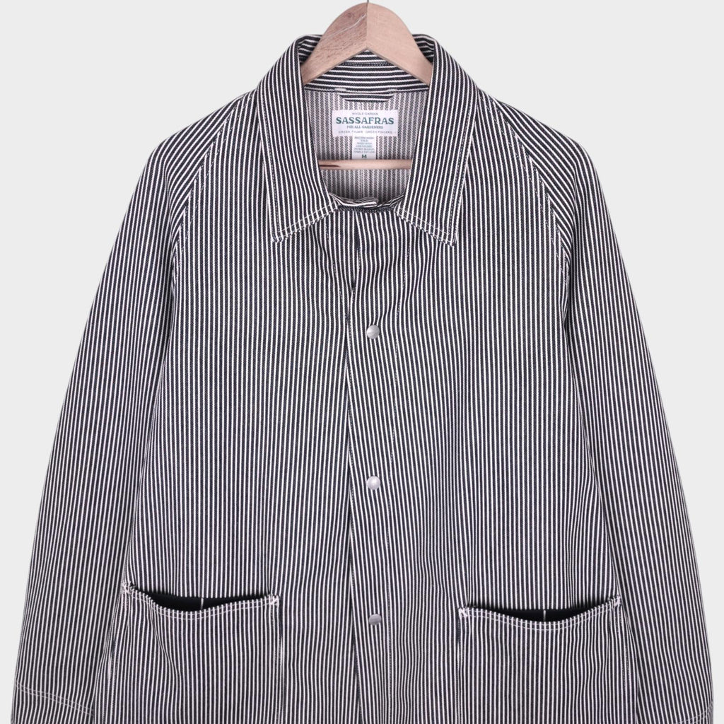 SASSAFRAS Men's Made in Japan Hickory Stripe Pruner Jacket