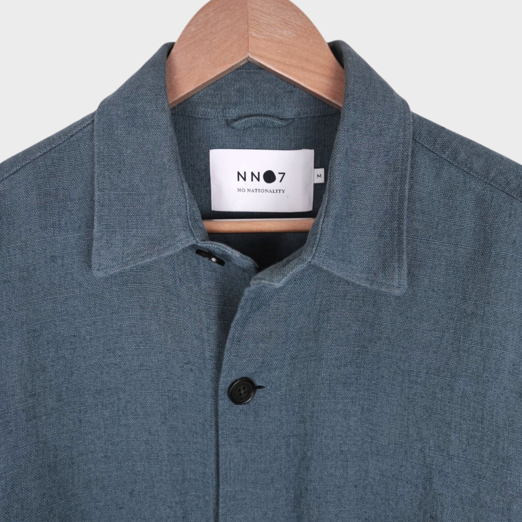 NN07 No Nationality Men's Blue Linen Jacket