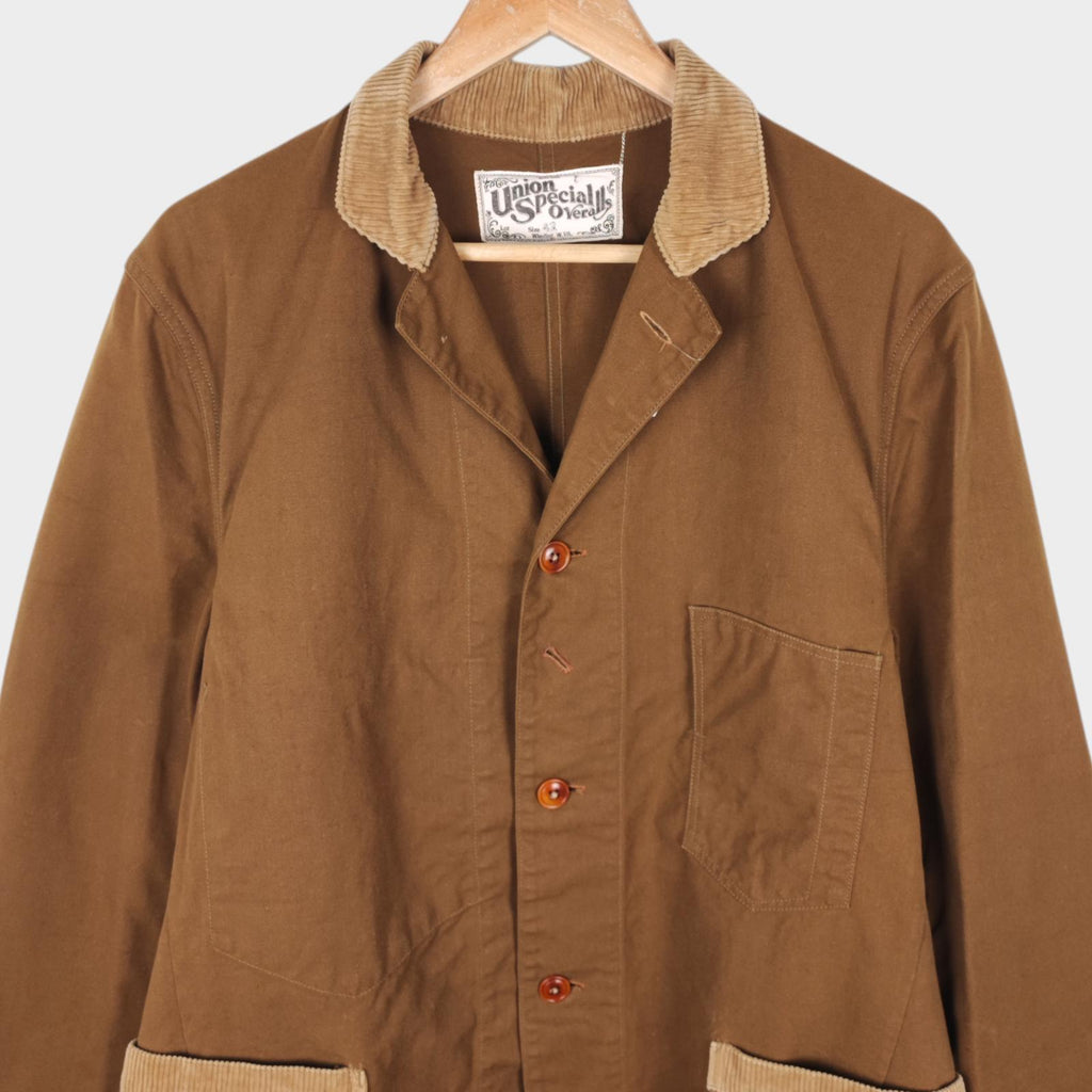 FREEWHEELERS Union Special Overalls Men's Made in Japan Brown Duck Canvas Chore Jacket