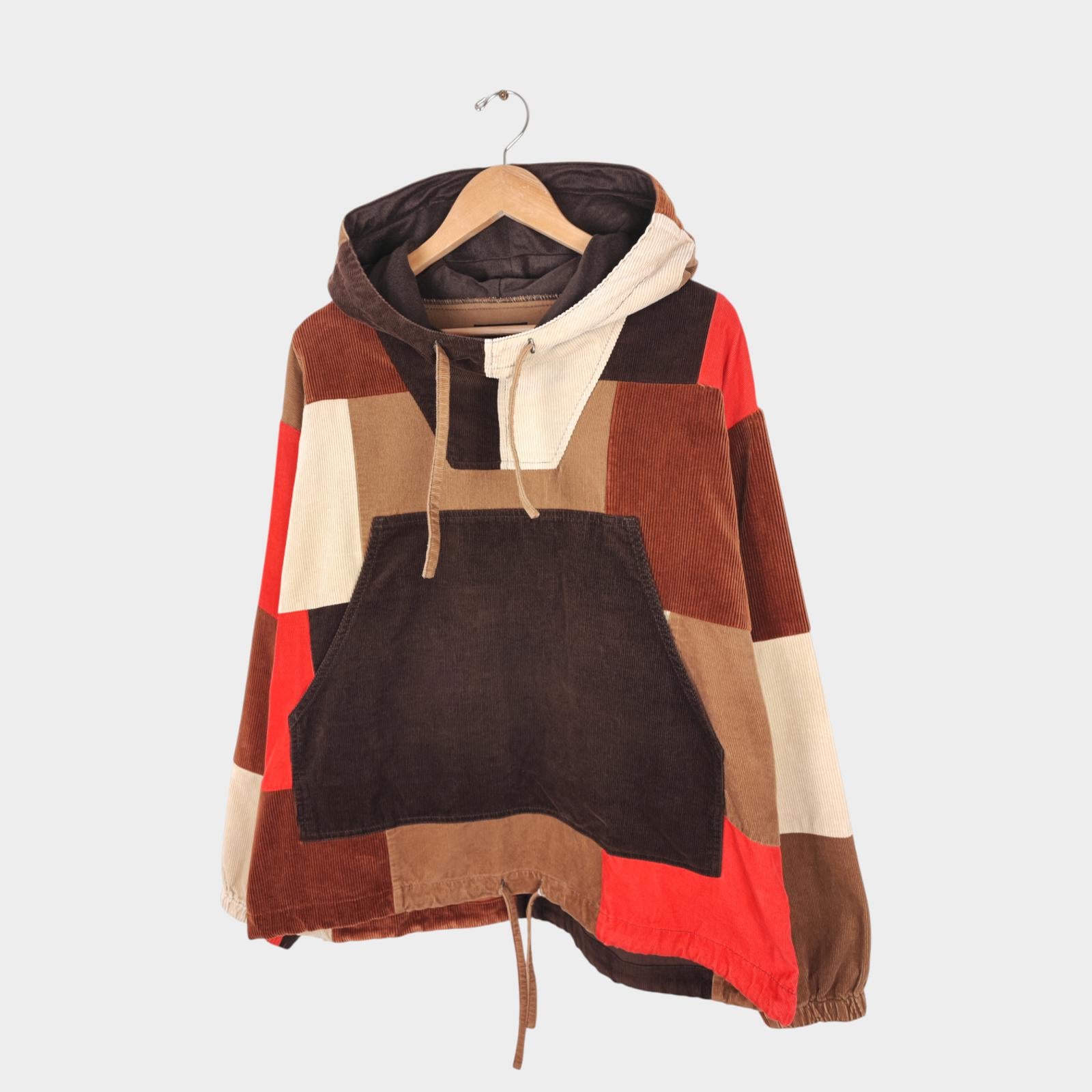 BEAMS PLUS Men's Multicoloured Military Corduroy Patchwork Smock