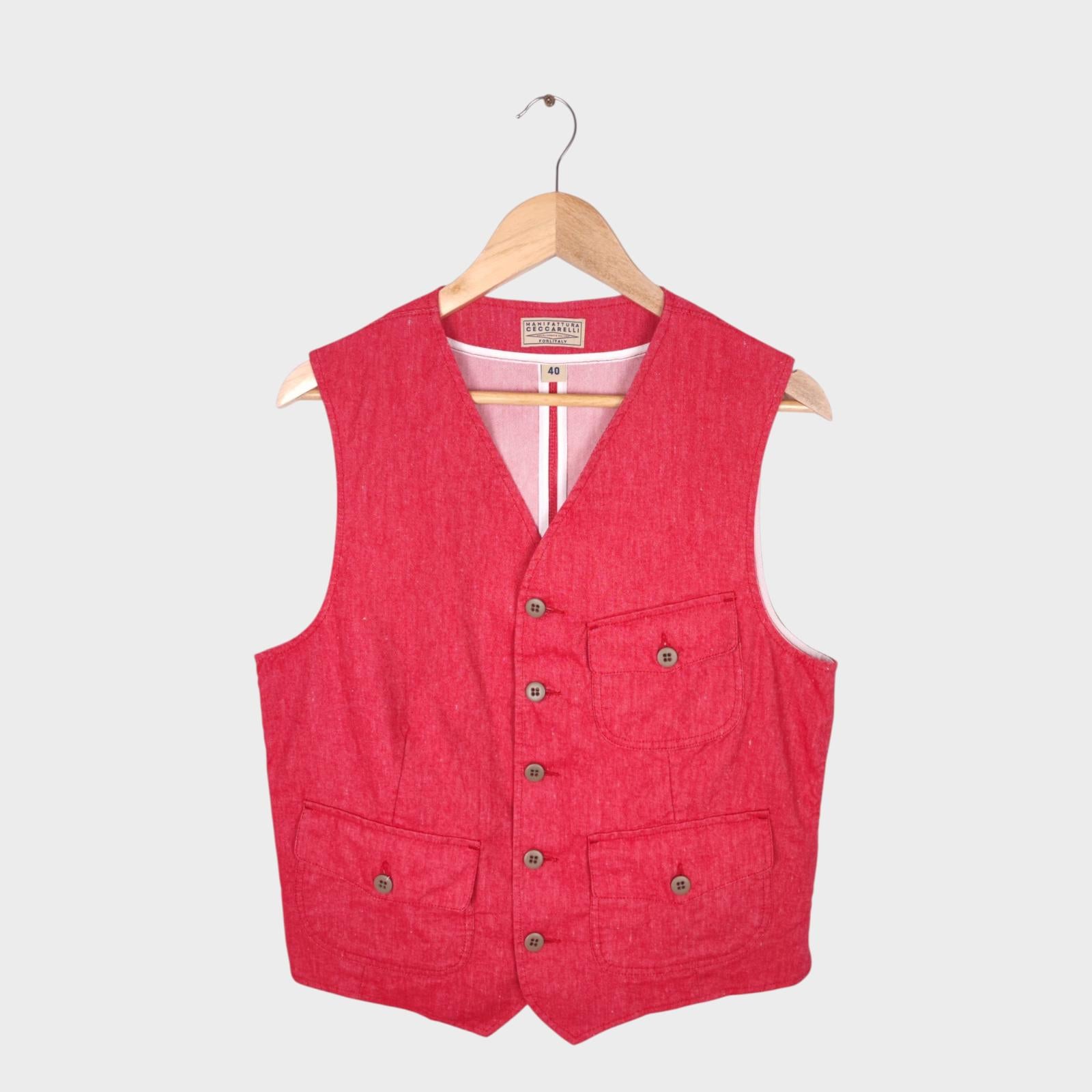 MANIFATTURA CECCARELLI Men's Pastel Red Made in Italy Waistcoat