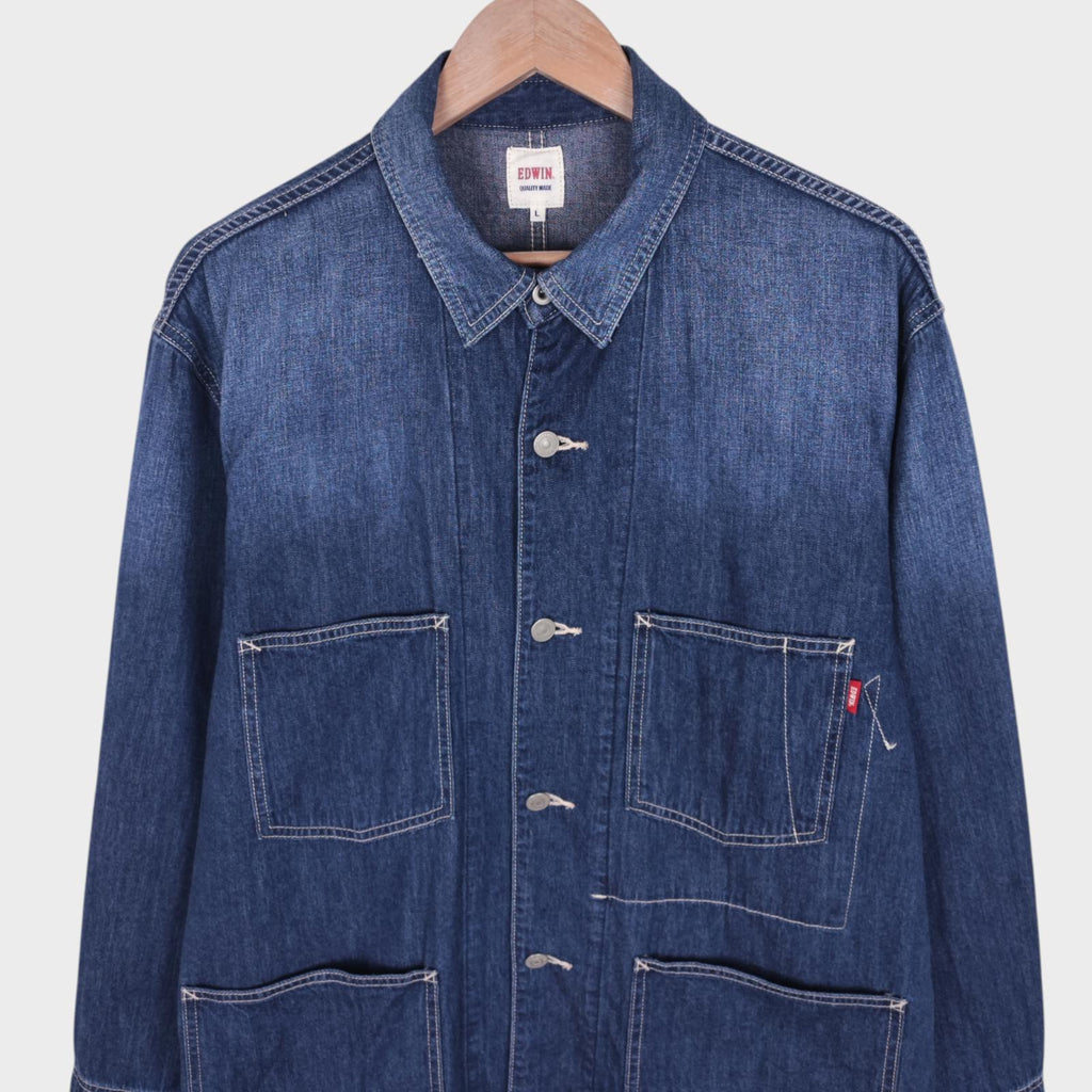EDWIN Japan Men's Blue Denim Chore Jacket