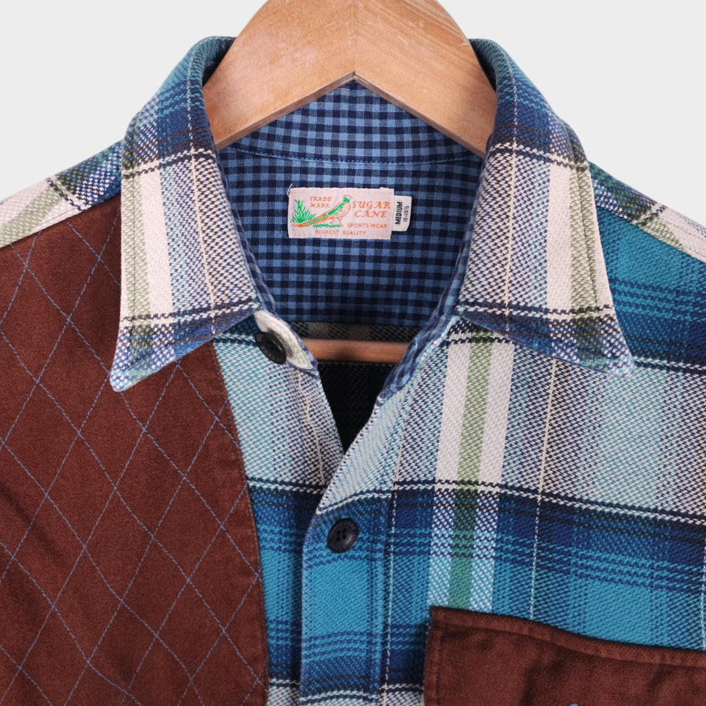 SUGAR CANE Men's Made in Japan Knitted Checked Hunting Shirt
