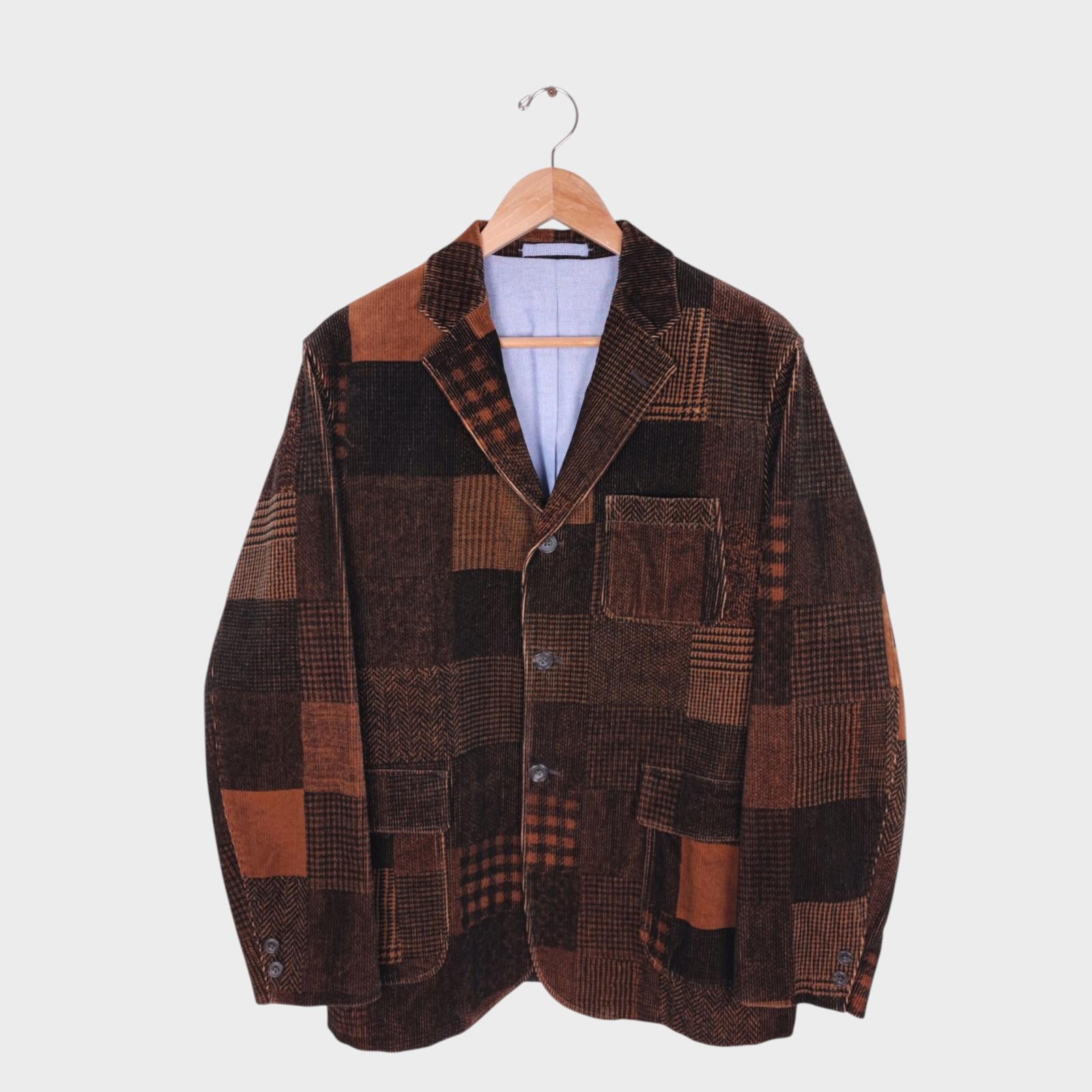 BEAMS PLUS Men's Patchwork Corduroy Blazer Jacket