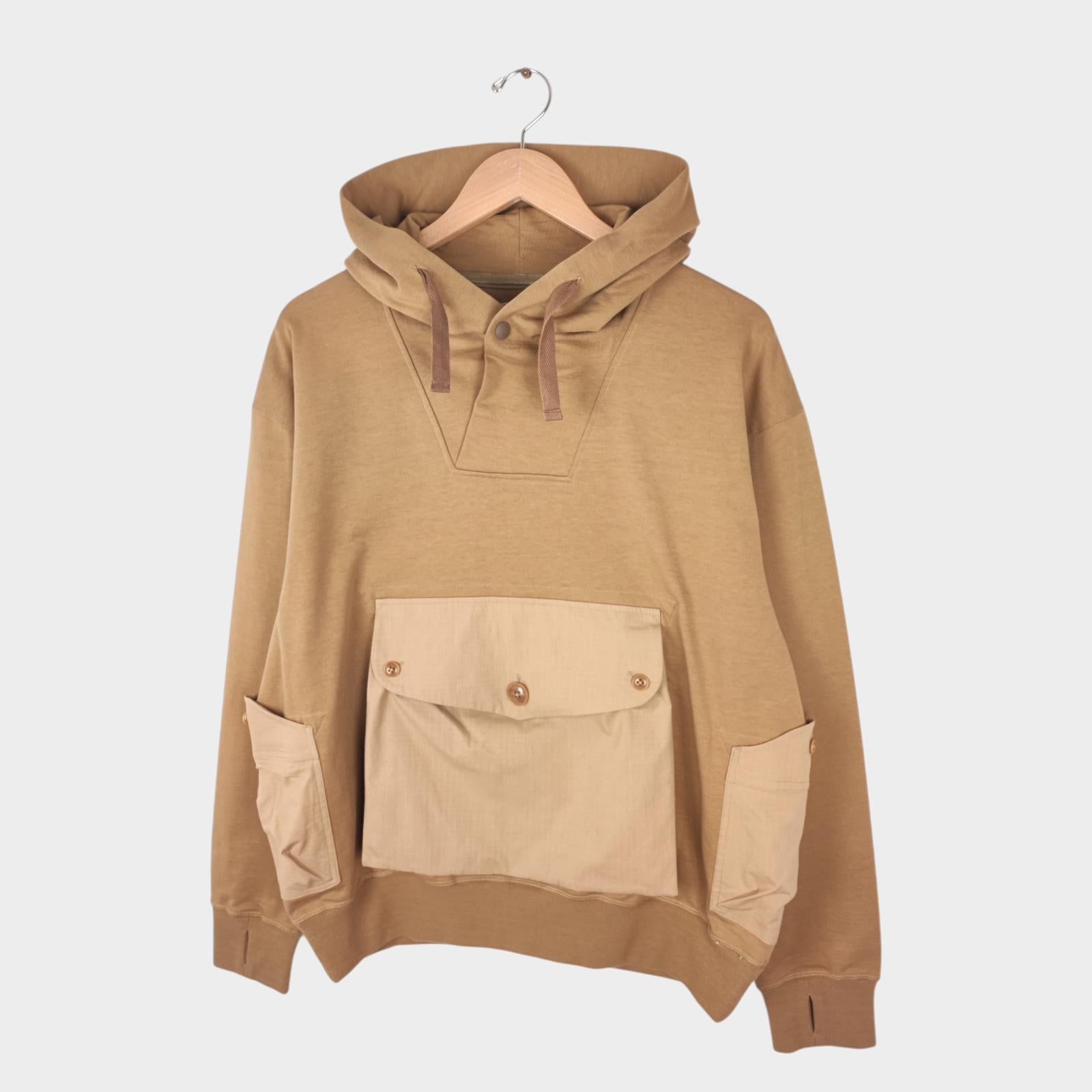 NORBIT BY HIROSHI NOZAWA Men's Coyote Beige Shawl Collar Sweat Hoodie