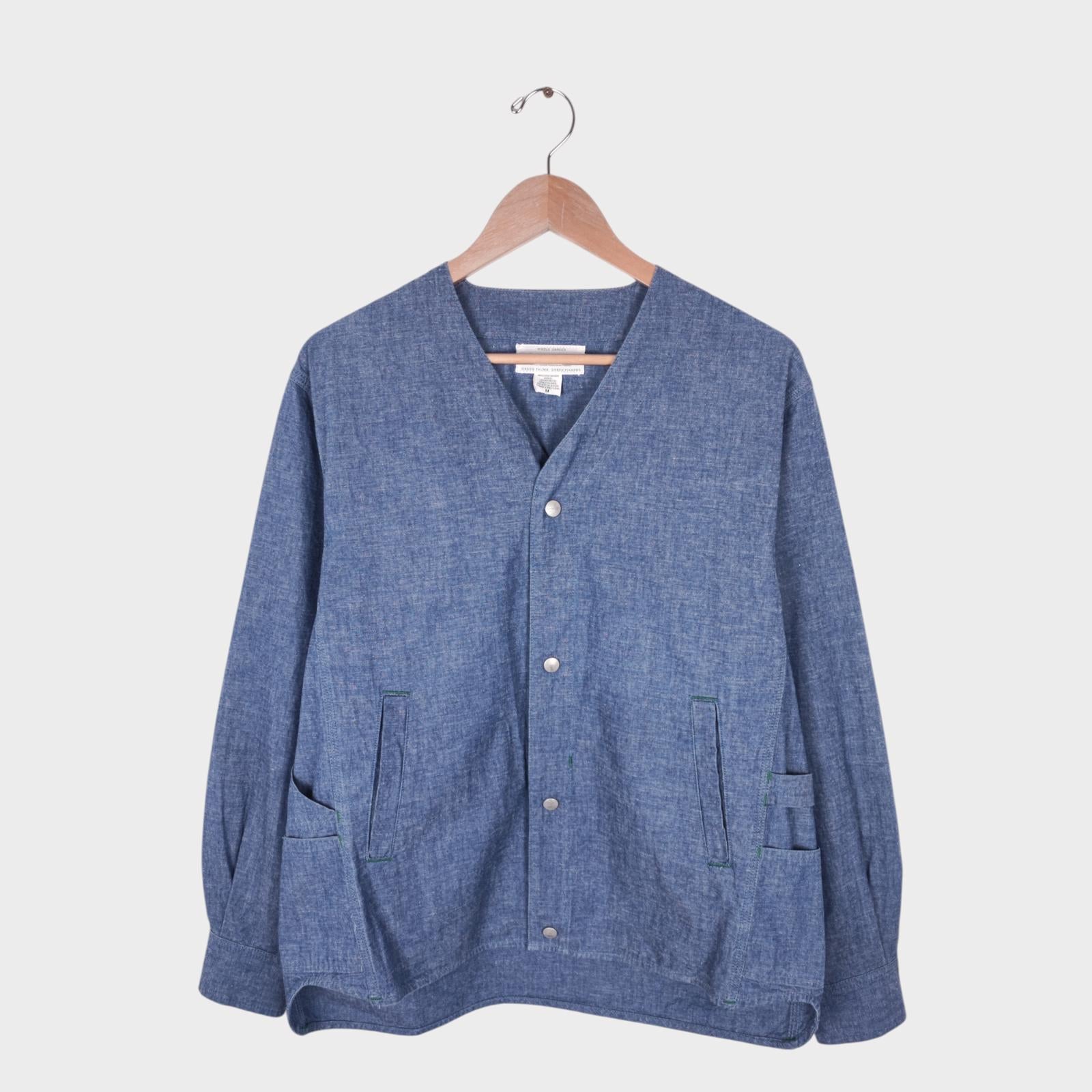 SASSAFRAS Men's Made in Japan Blue Chambray Gardenia Jacket