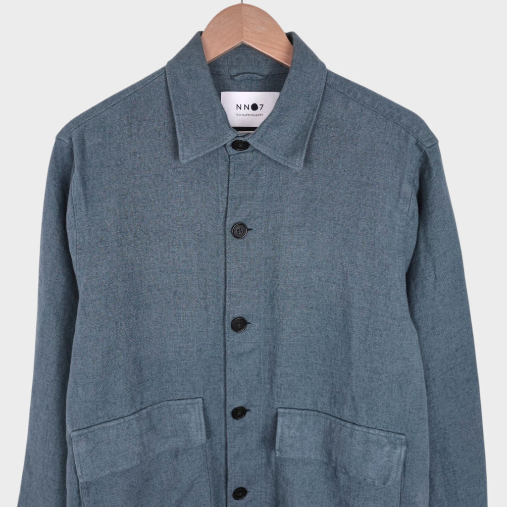 NN07 No Nationality Men's Blue Linen Jacket