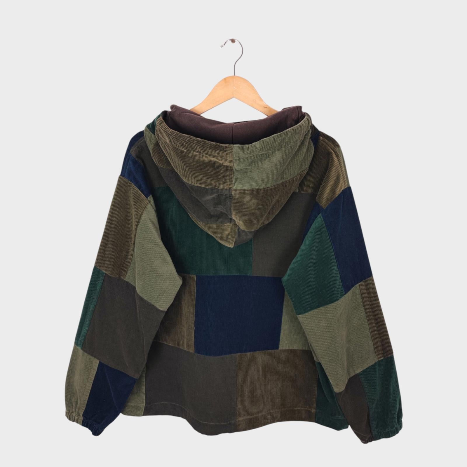 BEAMS PLUS Men's Multicoloured Military Corduroy Patchwork Smock