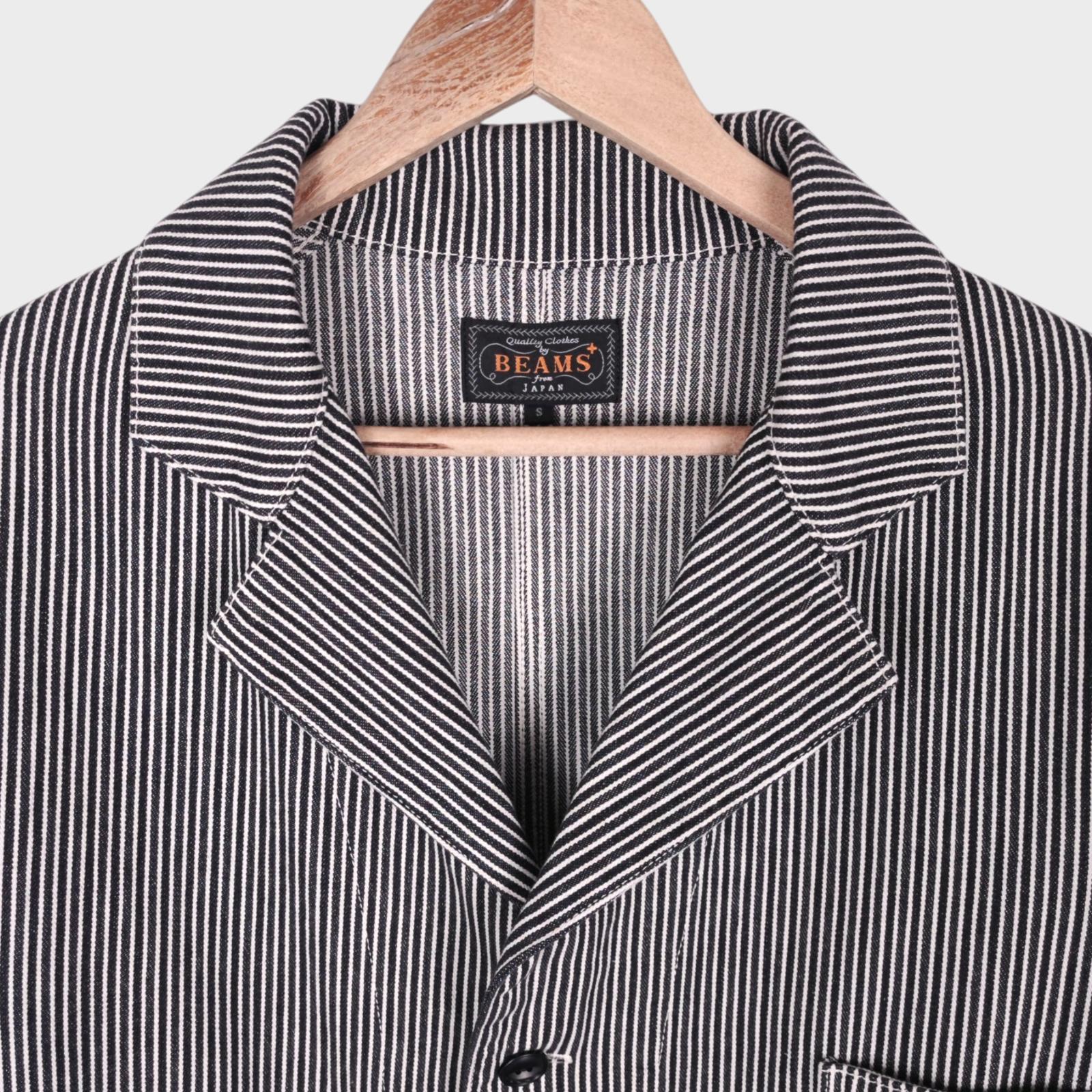 BEAMS PLUS Men's Hickory Striped Chore Jacket