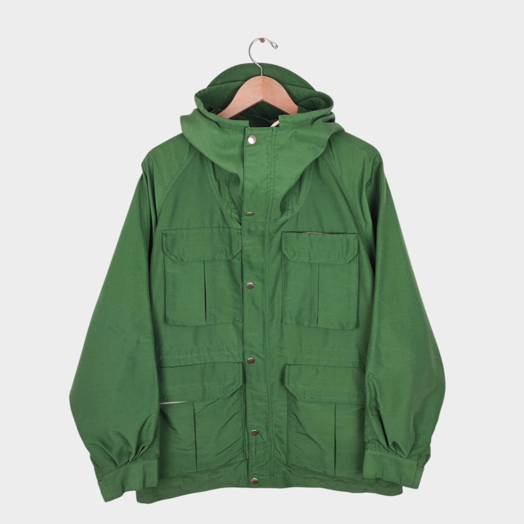 BEAMS PLUS Men's Green 60/40 Cotton Blend Hooded Mountain Parka Jacket