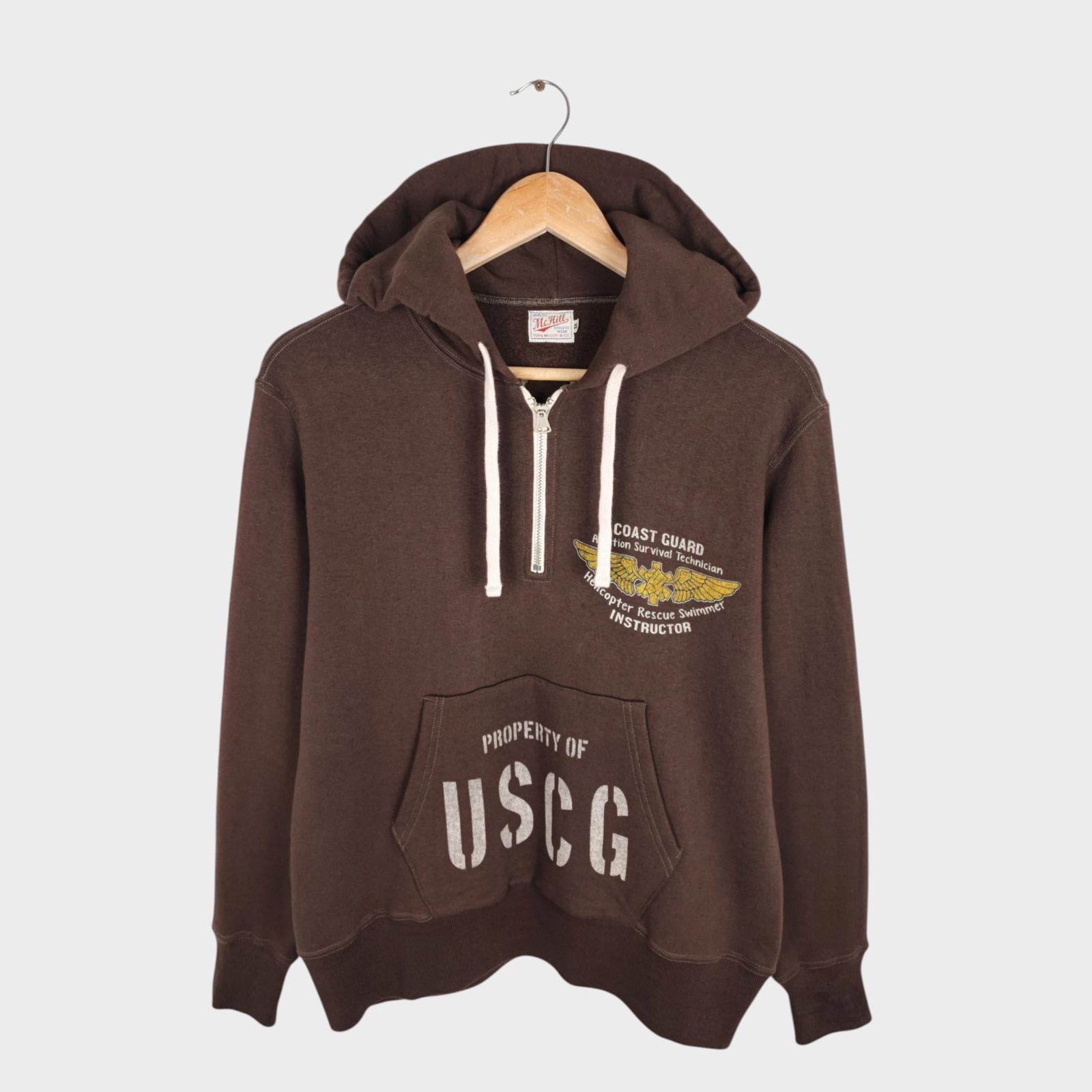 TOYS MCCOY McHill Sportswear Men's Made in Japan Brown USCG Hoodie