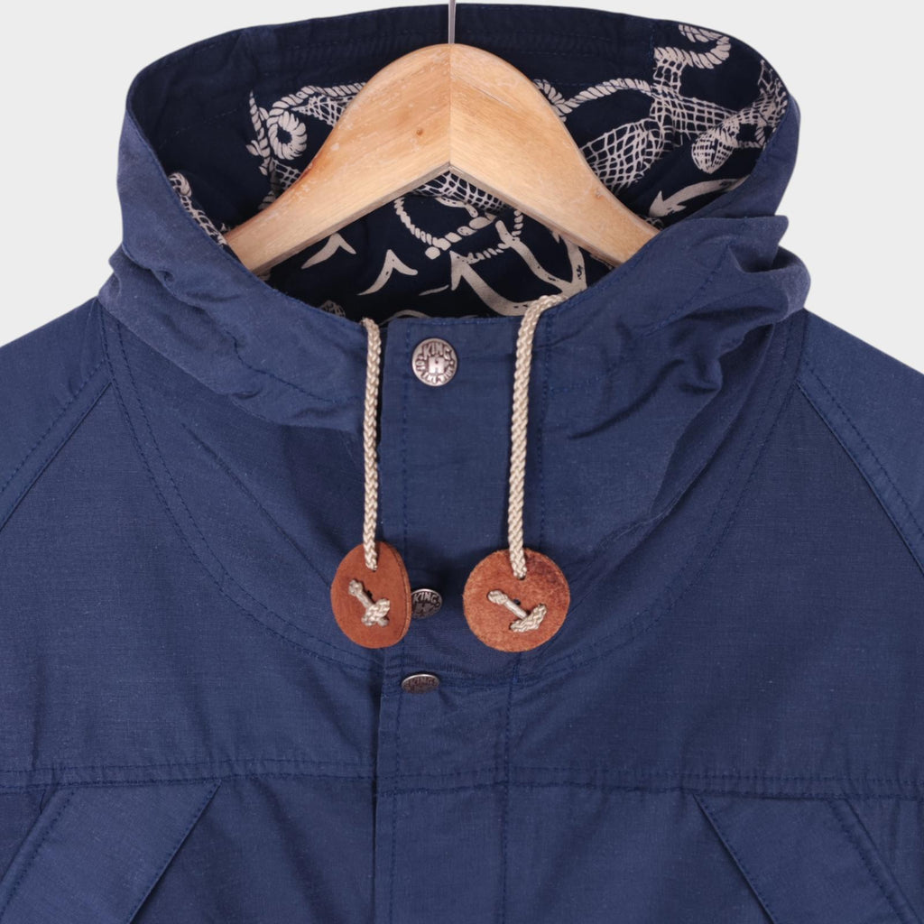 BLUE BLUE JAPAN x MT. RAINIER DESIGN Men's Blue 60/40 Cotton Nylon Mountain Parka Jacket