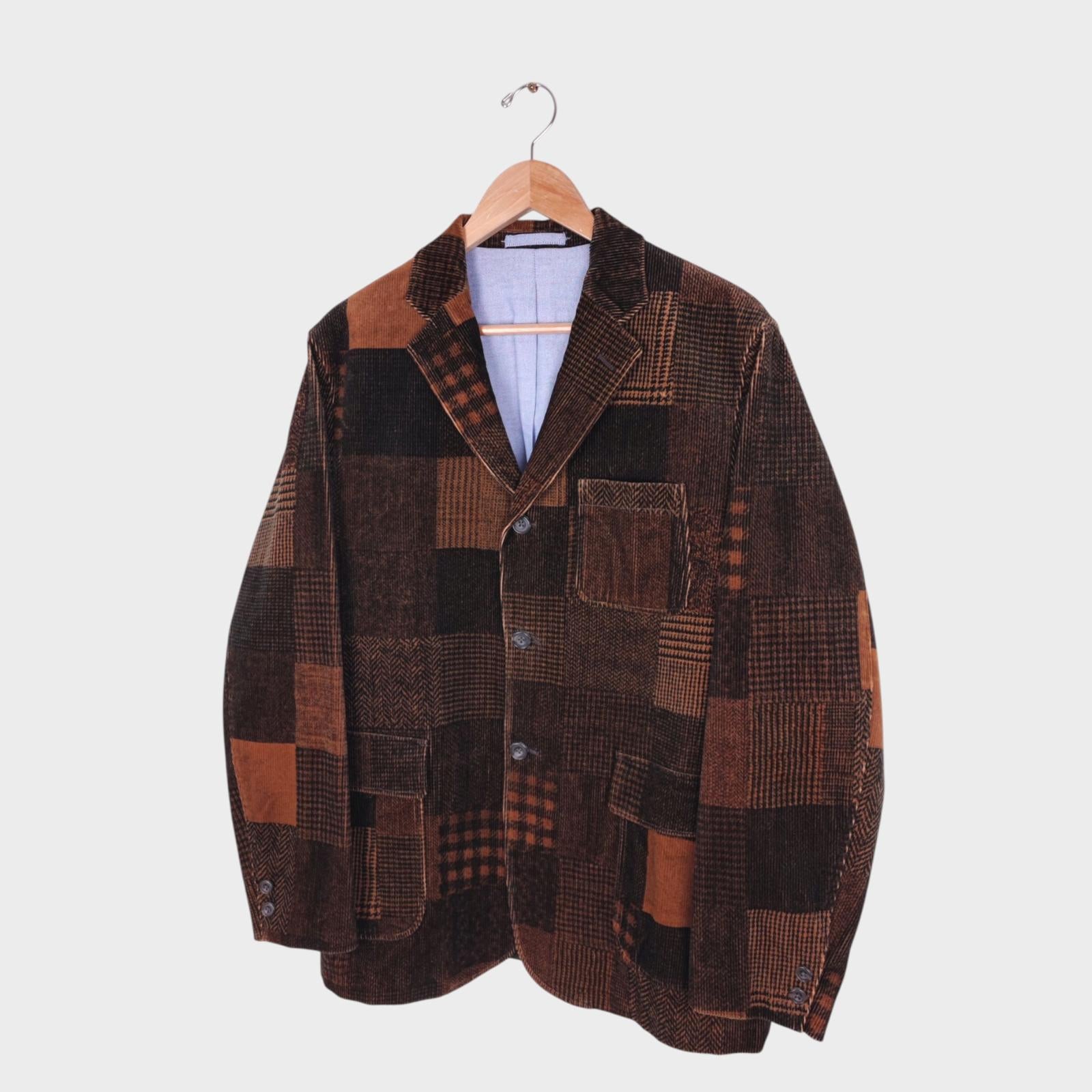 BEAMS PLUS Men's Patchwork Corduroy Blazer Jacket