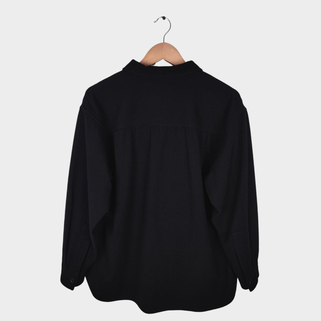 MHL MARGARET HOWELL Men's Black Cotton Wool Pullover Overshirt