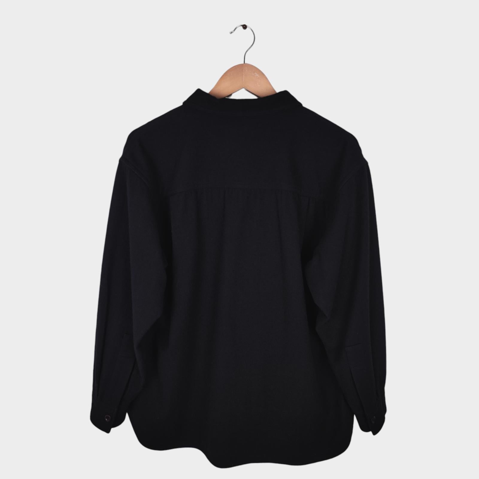 MHL MARGARET HOWELL Men's Black Cotton Wool Pullover Overshirt