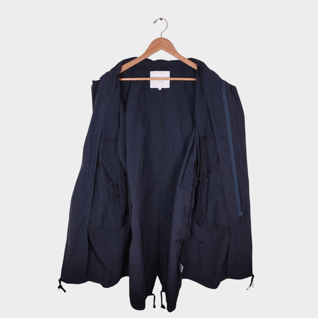 NORBIT BY HIROSHI NOZAWA Men's Navy Water Repellent Nylon Duffle Mod Coat Jacket