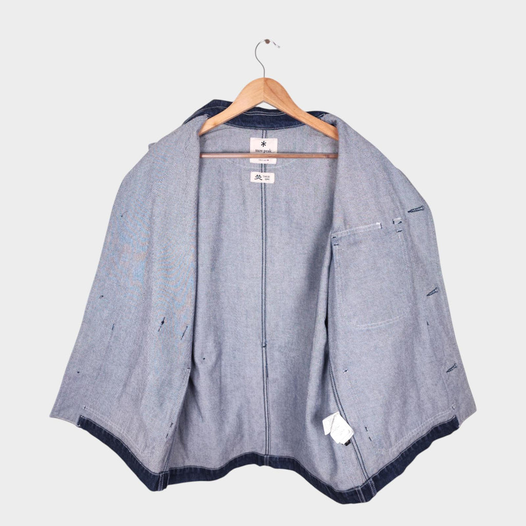 SNOW PEAK Men's Blue Made in Japan Heavyweight Denim Takibi Spec Chore Jacket
