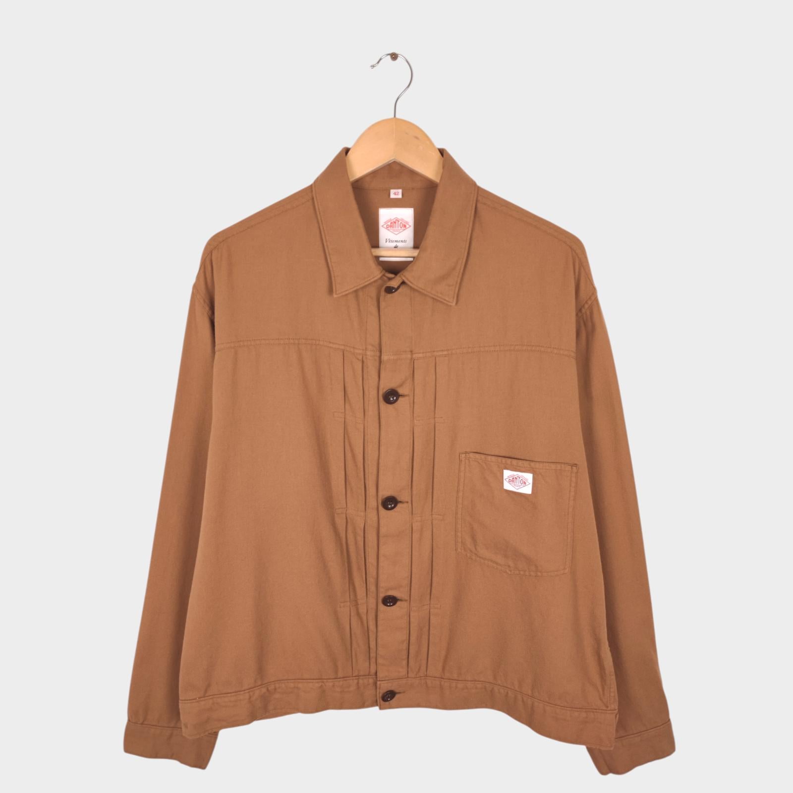 DANTON Men's Brown Lightweight Cotton Overshirt Jacket