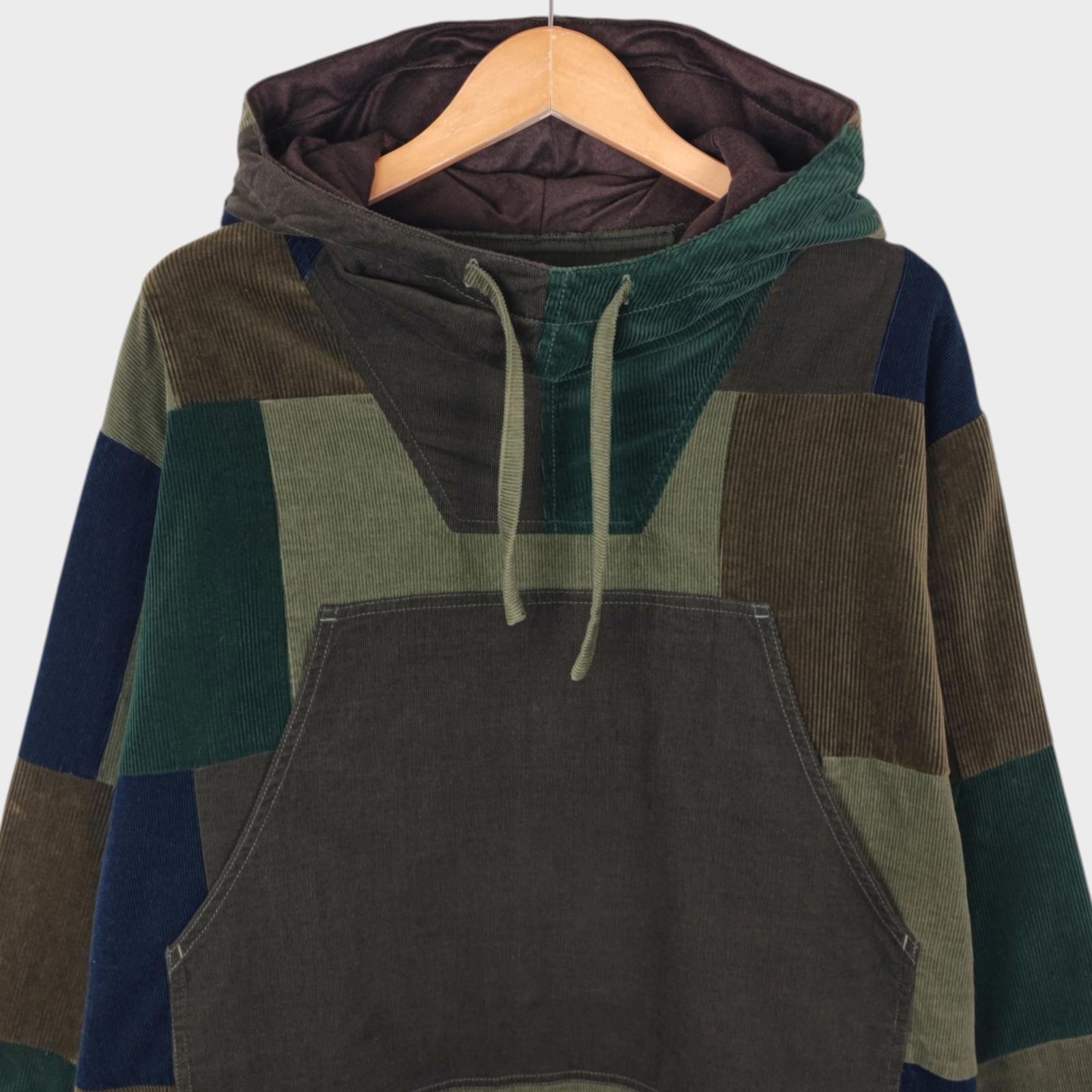 BEAMS PLUS Men's Multicoloured Military Corduroy Patchwork Smock