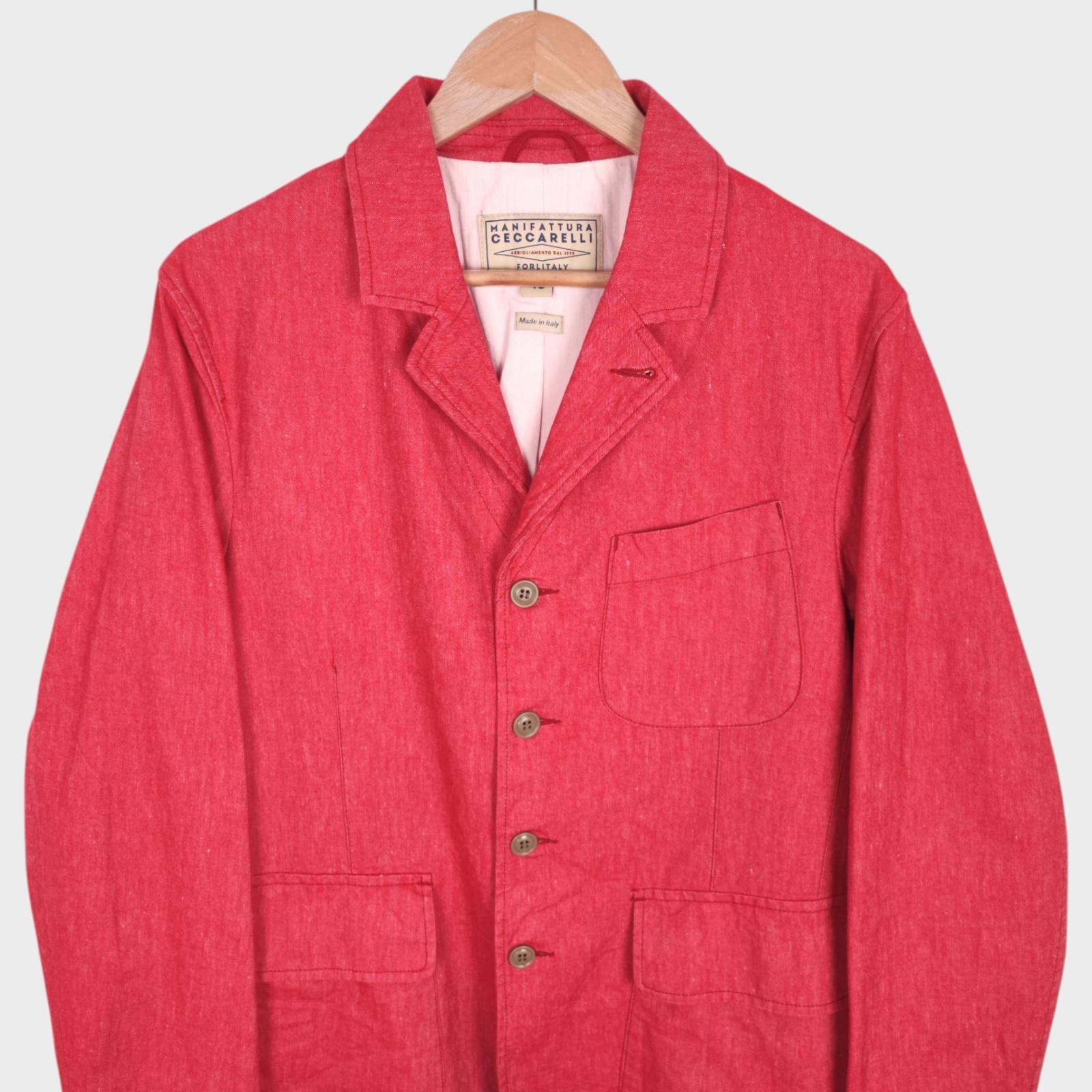 MANIFATTURA CECCARELLI Men's Pastel Red Made in Italy Chore Jacket