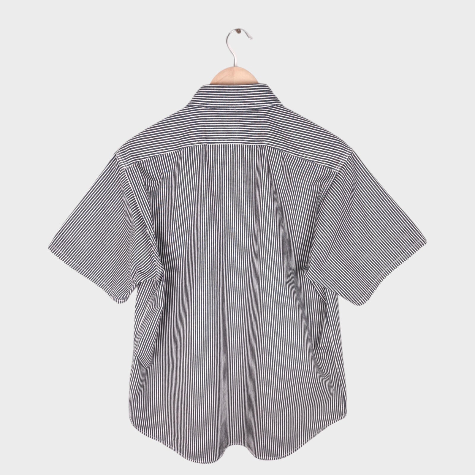 SUGAR CANE Men's Made in Japan Hickory Stripe Short Sleeved Shirt