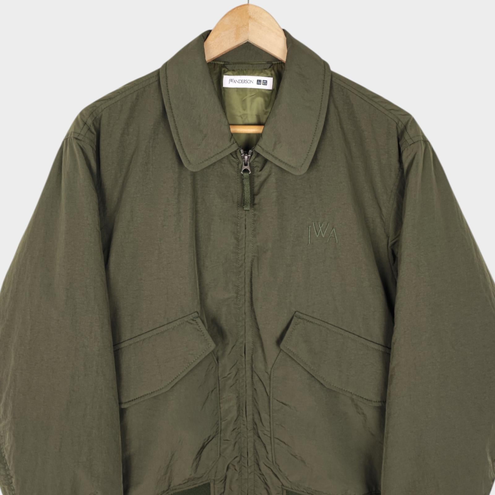 J.W. ANDERSON x UNIQLO Men's Khaki Green Nylon MA-1 Bomber Jacket