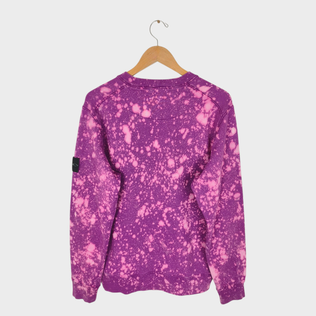 STONE ISLAND Men's Purple Custom Acid Dye Compass Badge Sweatshirt