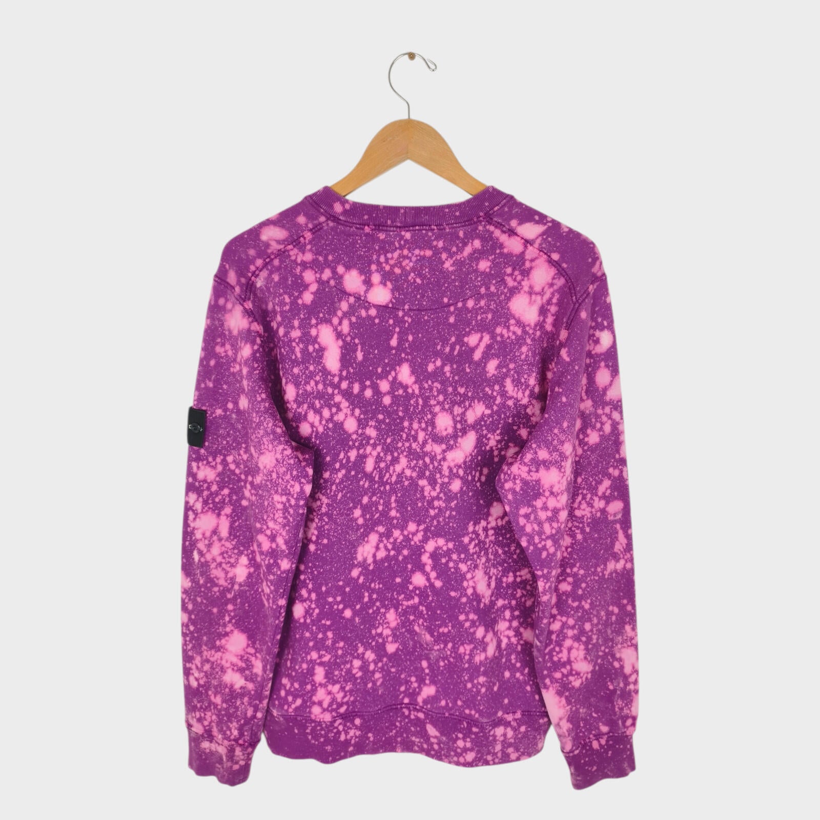 STONE ISLAND Men's Purple Custom Acid Dye Compass Badge Sweatshirt