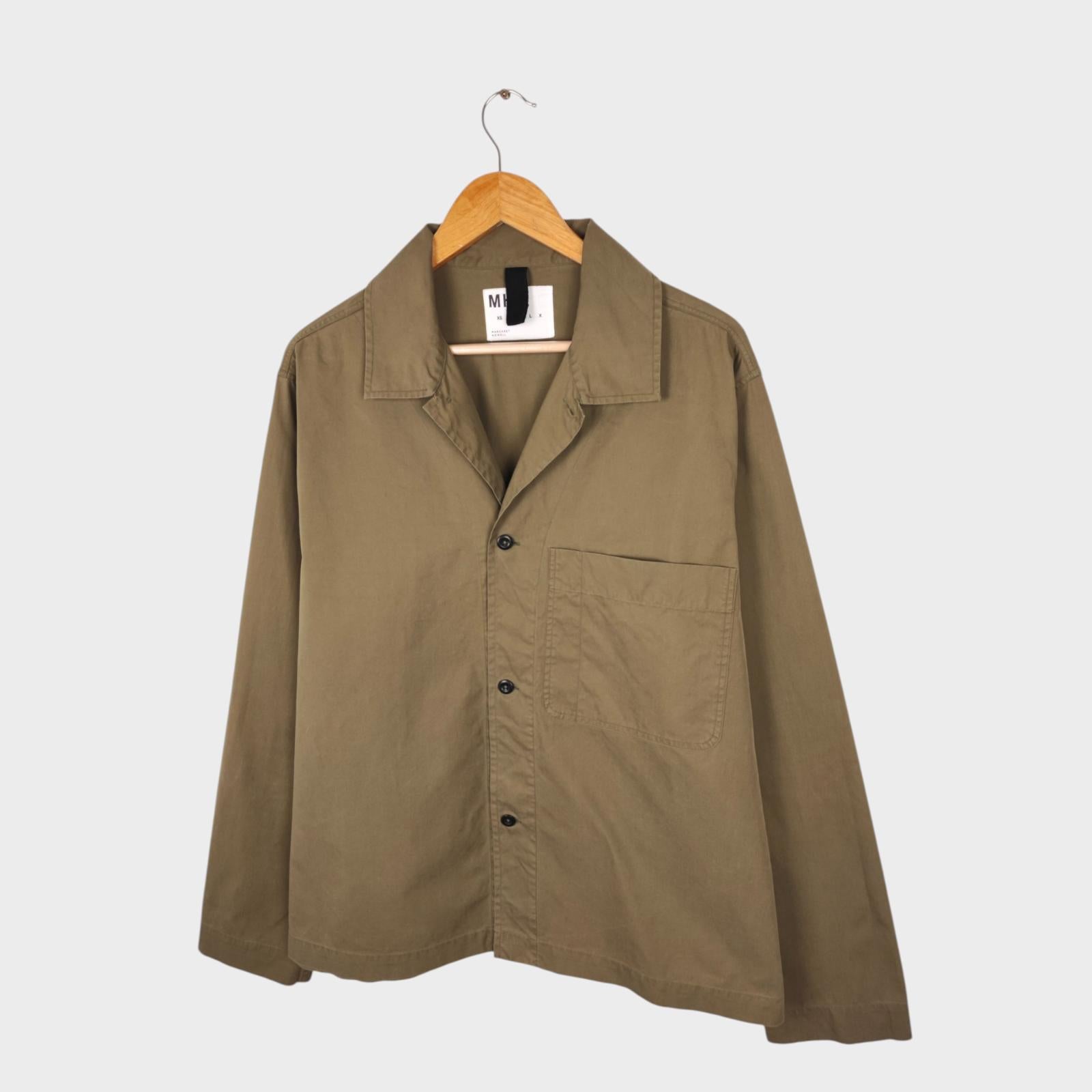 MHL MARGARET HOWELL Men's Khaki Green Relaxed Fit Overshirt Jacket