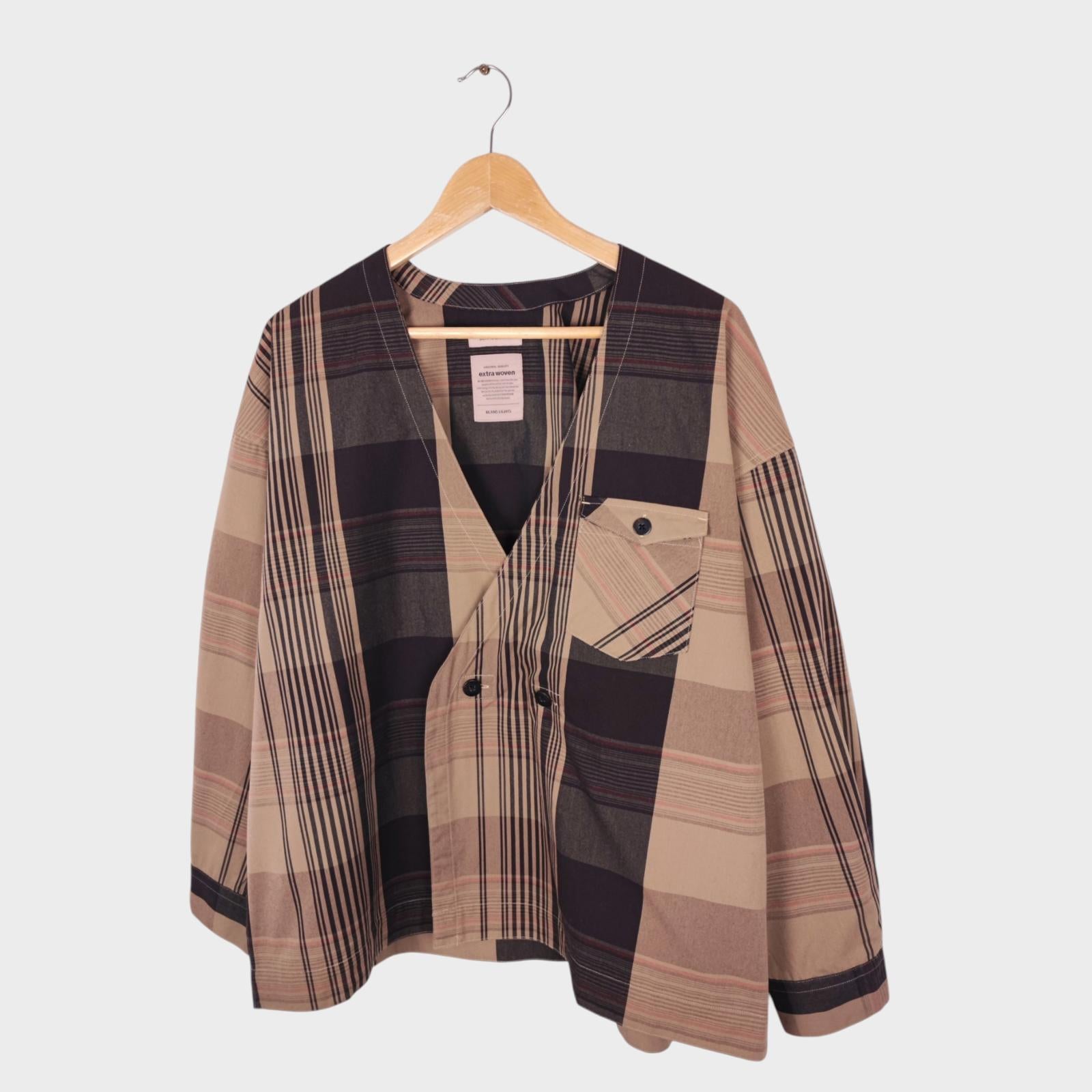 BEAMS Lights Men's Oversized Fit Checked Cardigan Jacket