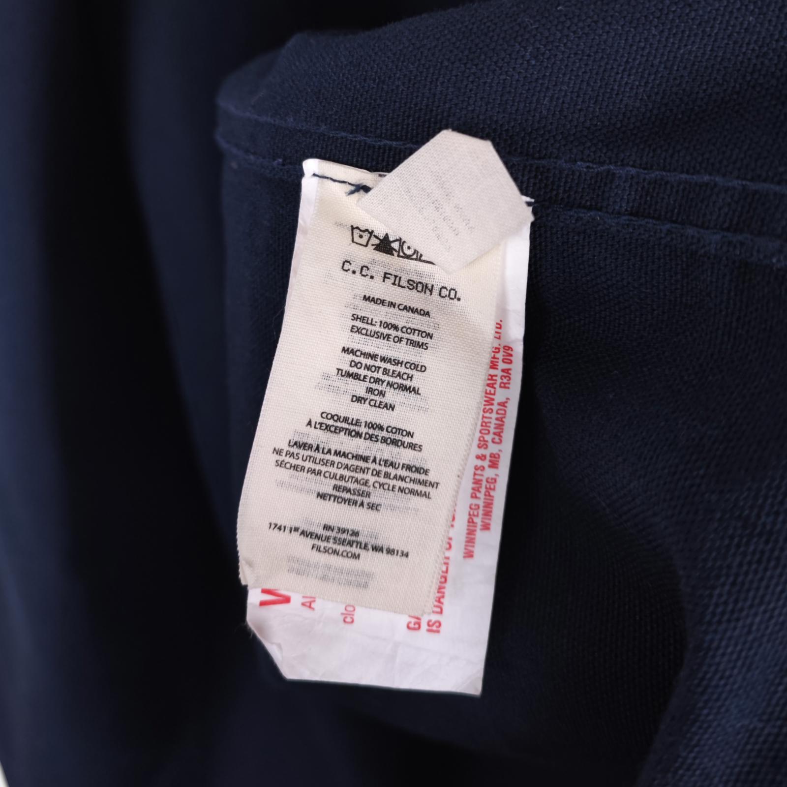 FILSON Men's Navy Blue Duck Canvas Cotton Chore Jacket